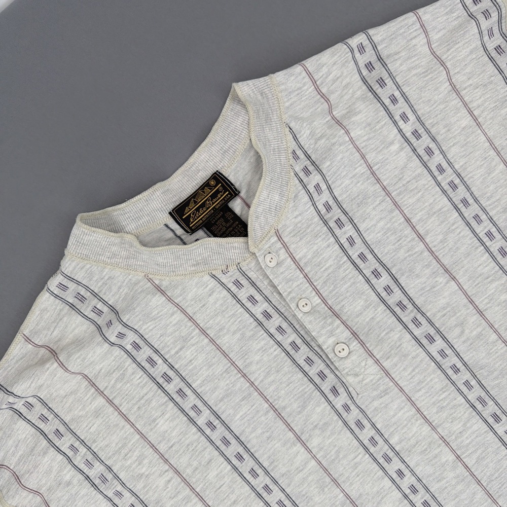 VTG. Eddie Bauer Chambray Plaid Button Down 2XLT Long Sleeve WESTERN Cotton